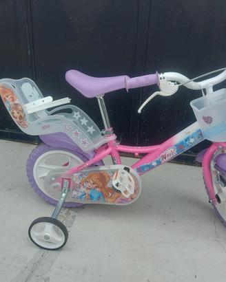 Bici bambina 12" Winx Club con rotelle 2/4 anni
