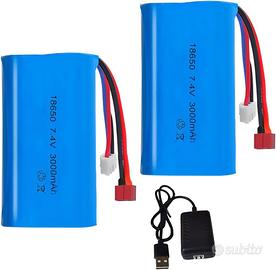 Batteria LiPo 7.4V 3000mAh 2S Set 2 Pezzi Deans T