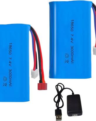 Batteria LiPo 7.4V 3000mAh 2S Set 2 Pezzi Deans T