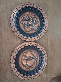 2 Piatti in rame decorati