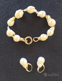 Bracciale ed orecchini con perle scaramazze