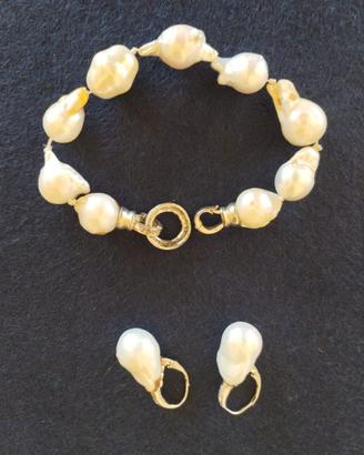 Bracciale ed orecchini con perle scaramazze