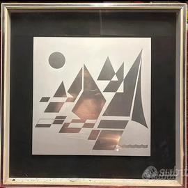 quadro regata vela laminato optical anni 70