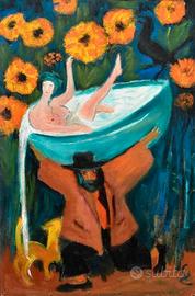 Quadro moderno olio su tavola André Castinel