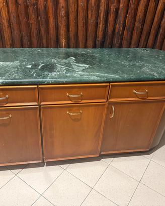Credenza con piano in marmo verde