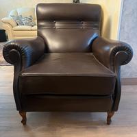 Poltrona frau in pelle marrone