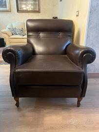 Poltrona frau in pelle marrone