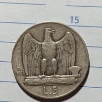 5 lire argento aquilino 1928 raro 