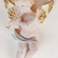 Decorazione da parete angelo con flauto in resina