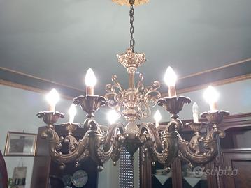 lampadario di ottone 