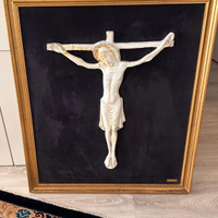 Quadro velluto blu e ceramica