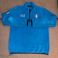 Pile uomo FISI Emporio Armani EA7 azzurro Italia M