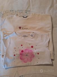 un set felpa e maglietta bambina 7 anni 