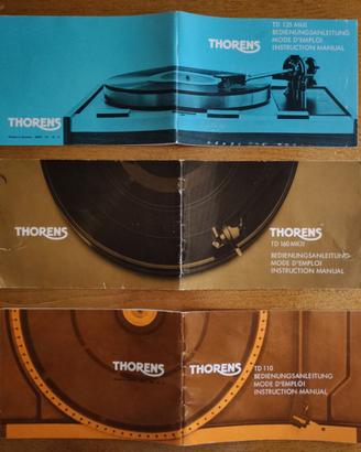 manuali di istruzione giradischi Thorens