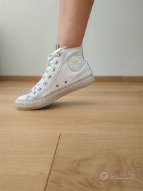 Converse Chuck Taylor All Star Hi in pelle bianca