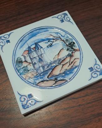 Decoro smaltato su piastrella in ceramica 10x10