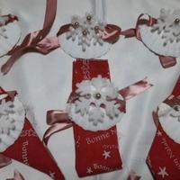 conchiglie  porta tovaglioli decorate per natale. 