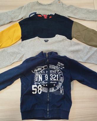 Set 4 felpe bambino taglia dai 30 ai 36 mesi