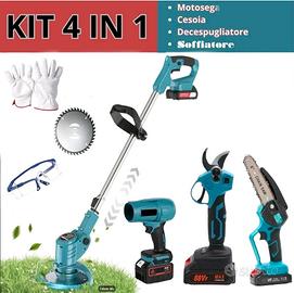 KIT GIARDINAGGIO 4 IN 1 MOTOSEGA CESOIA TAGLIARBA 