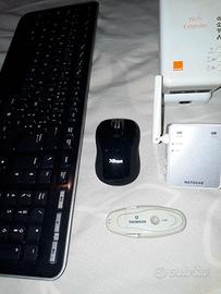 Lotto accessori PC e Wi-Fi – Tastiera HP, Mouse NU