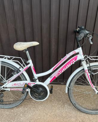 Bicicletta bambina rosa e bianca 24 pollici