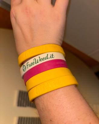5Braccialetti(1NuovoBianco)GommaUnisexMadeInItaly