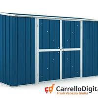 Casetta in lamiera per esterno 307x100cm blu