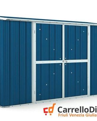 Casetta in lamiera per esterno 307x100cm blu