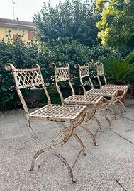 sedie pieghevoli vintage da giardino ferro battuto
