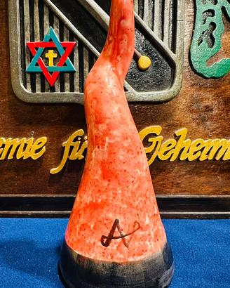 Corno portafortuna artigianale in ceramica