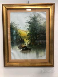 Quadro dipinto su Carta Firmato 53x68cm