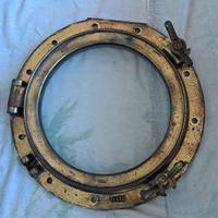 Oblò navale d'epoca, originale inglese in bronzo