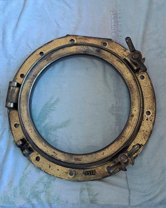 Oblò navale d'epoca, originale inglese in bronzo