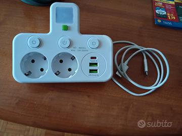 multipla schuko con usb/usbc