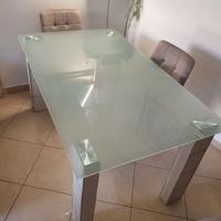 Tavolo in vetro temperato satinato 150×80