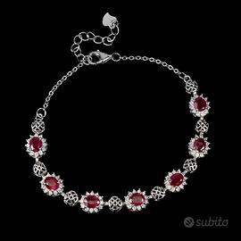 Nuovo bracciale con rubini in argento  925
