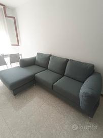  Divano grigio 3 posti con penisola reversibile
