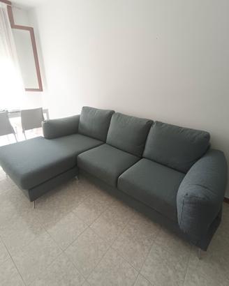  Divano grigio 3 posti con penisola reversibile