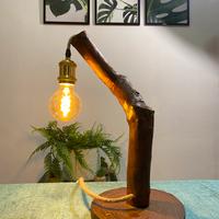 Lampada bajour fatta a mano con legno artigianale