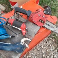 2 Forbici da potatura e seghetto ad aria compressa