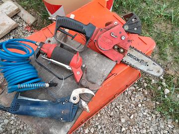 2 Forbici da potatura e seghetto ad aria compressa