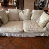 divano in cotone stoffa buanco/crema