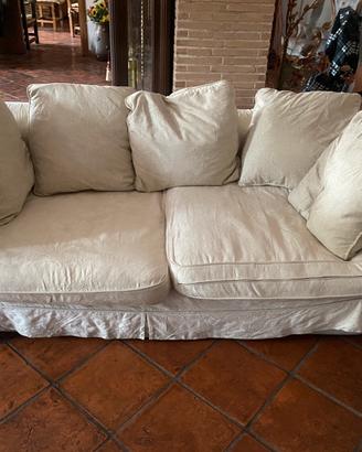 divano in cotone stoffa buanco/crema