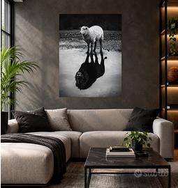 Quadro Motivazionale Leone/Pecora Moderno- 70x100