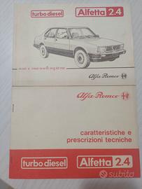 Libretto uso manutenzione e caratteristiche Alfa
