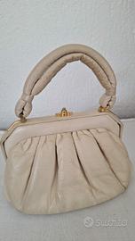 Pochette beige pelle