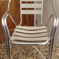 2 Sedie bar/esterno in alluminio argento