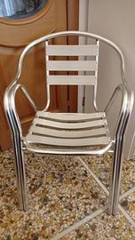 2 Sedie bar/esterno in alluminio argento