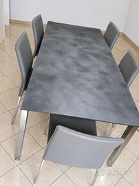 Tavolo Calligaris Convoy+6 sedie ecopelle