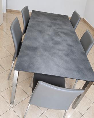 Tavolo Calligaris Convoy+6 sedie ecopelle